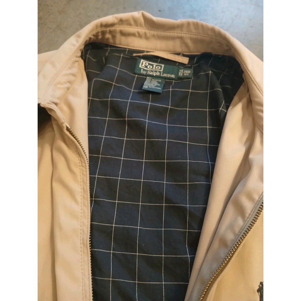 Vintage Polo Ralph Lauren Harrington Jacket Mens Beige Zip Up 2XB BIG - Picture 8 of 10